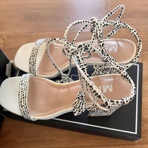 MIA Muna Lace-up Block Heel Sandals Size 7